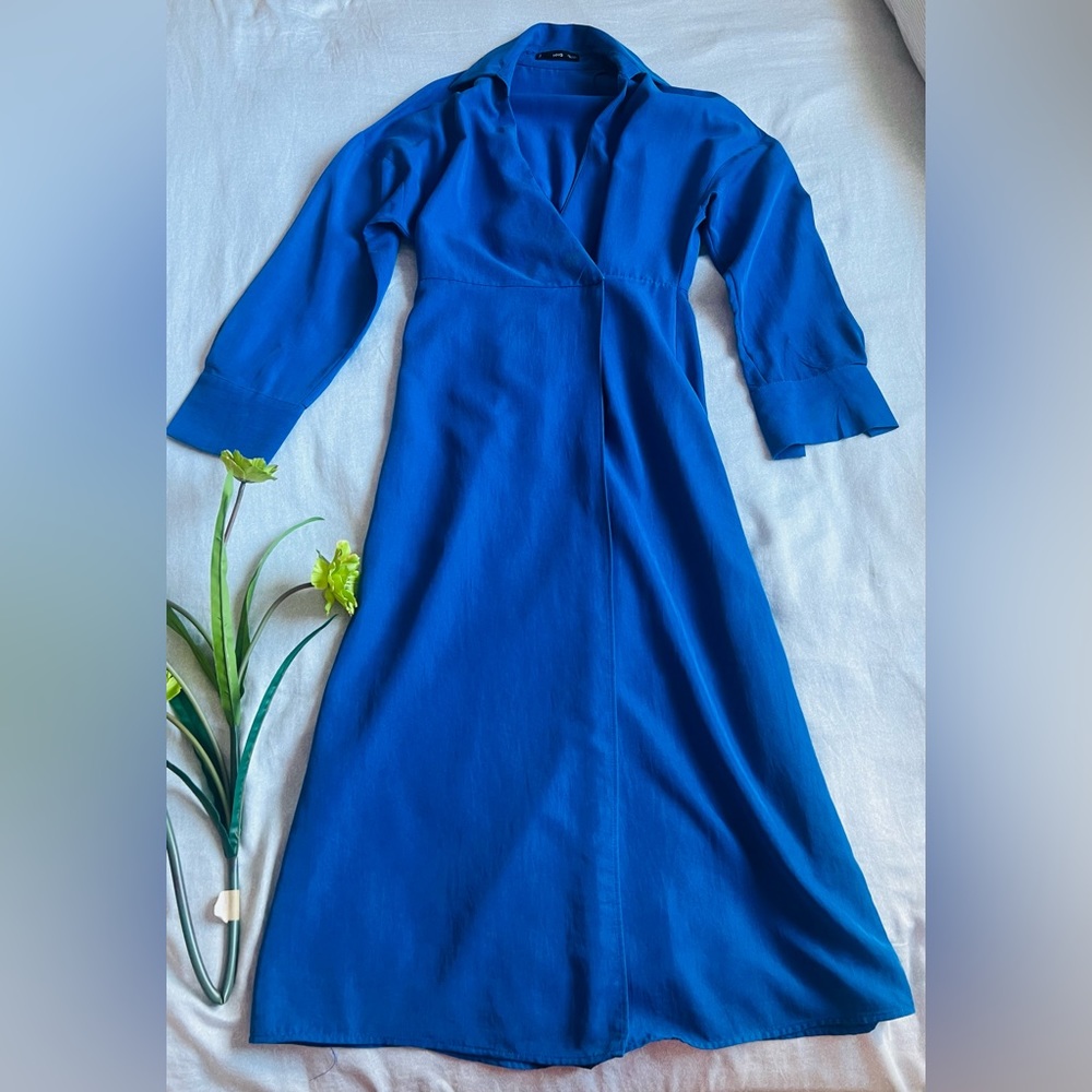 Mango wrap dress in colbalt blue - worn once